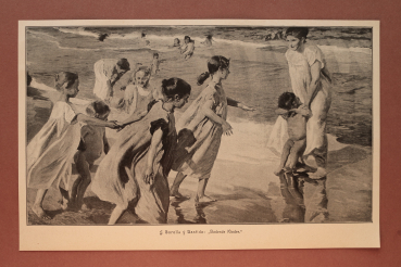 Kunst Druck J Sorolla y Bastida 1890-1900 Badende Kinder